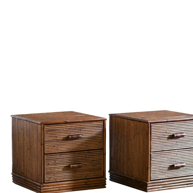 2-drawer bamboo nightstands