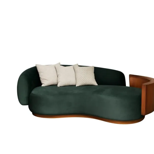 A sofa with a distinctive design