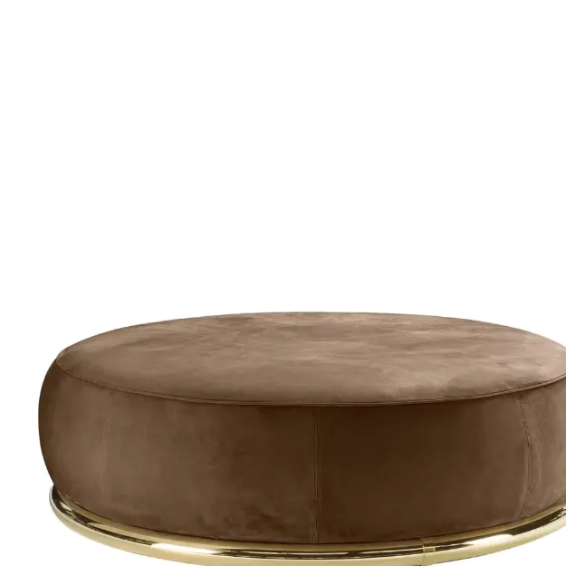 Abbracci round brown ottoman