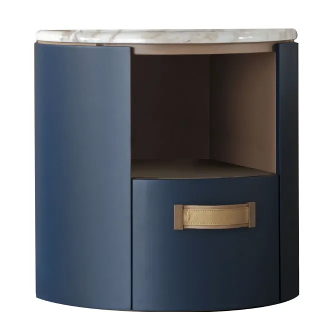 Alassio bedside table with top in marble calacatta gold shine